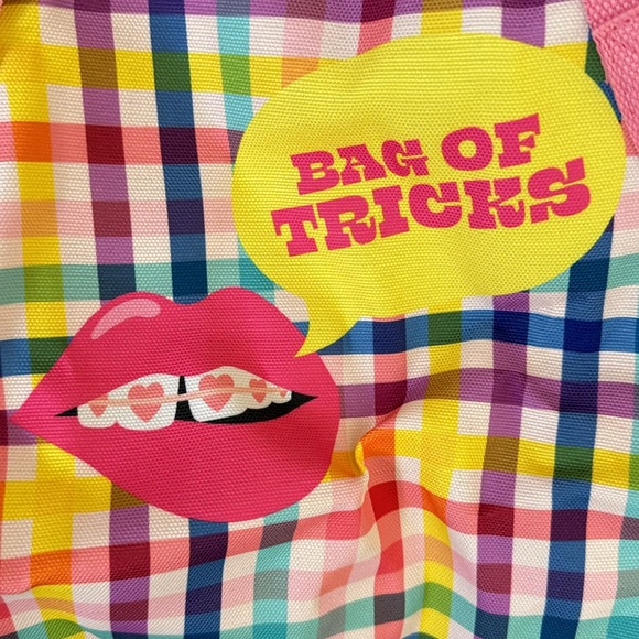 Benefit Cosmetics Duffel Gym Bag Plaid New Without Tags - Picture 2 of 3